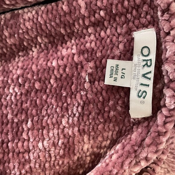 Orvis Burgundy Velvety V Neck  Chunky Tight Knit Long Sleeve Pullover Large - Picture 14 of 14